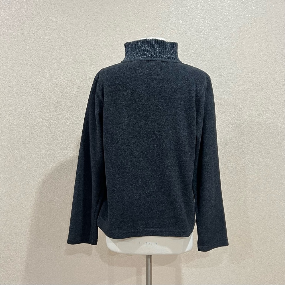 Eddie Bauer Charcoal Grey Birch Valley Fleece Mock 1/4 Zip Pullover Size Medium - Picture 6 of 11